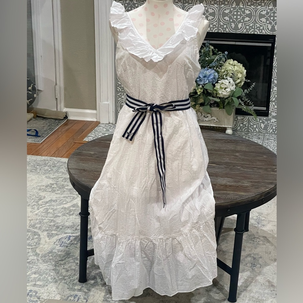 Vineyard Vines for Target Sleeveless White Ruffle Sundress - Medium - NWT - Picture 10 of 15